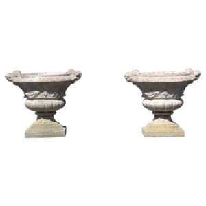 Garden Vases, Set Of 2, Italy, Early 20th Century