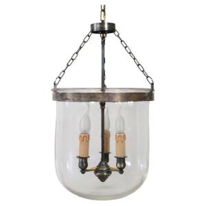 Iron And Blown-glass Lantern, Italy, Early 20th Century