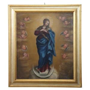 Huile sur toile, Immaculée Conception, Italie, XVIIIe siècle