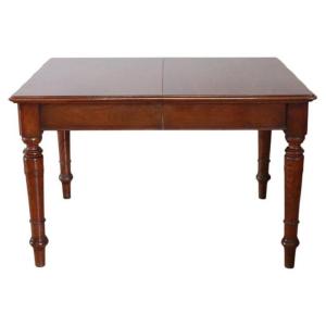 Table de salle à manger extensible en noyer et chêne, début du XXe siècle