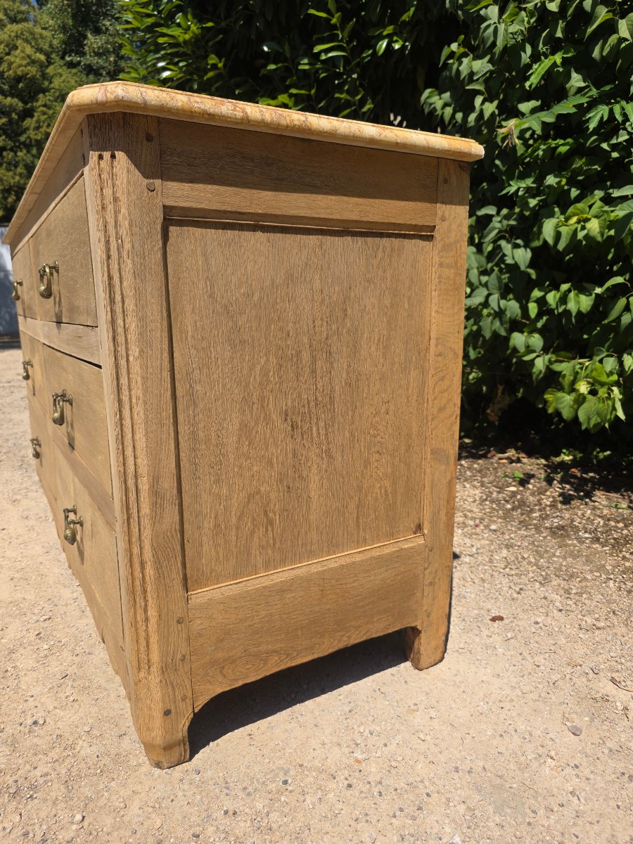 Commode pantalonnière en chêne blanchi -photo-3