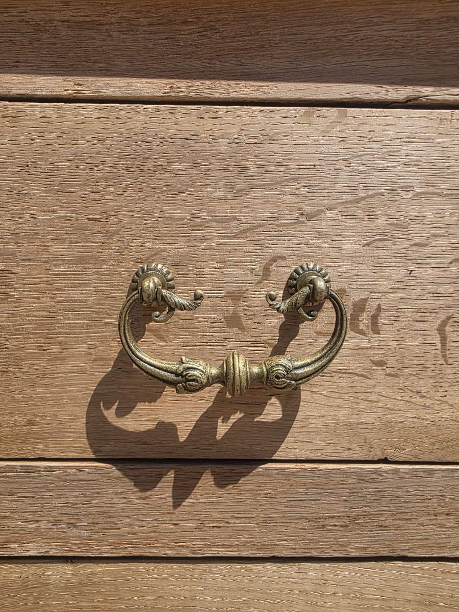 Commode pantalonnière en chêne blanchi -photo-3