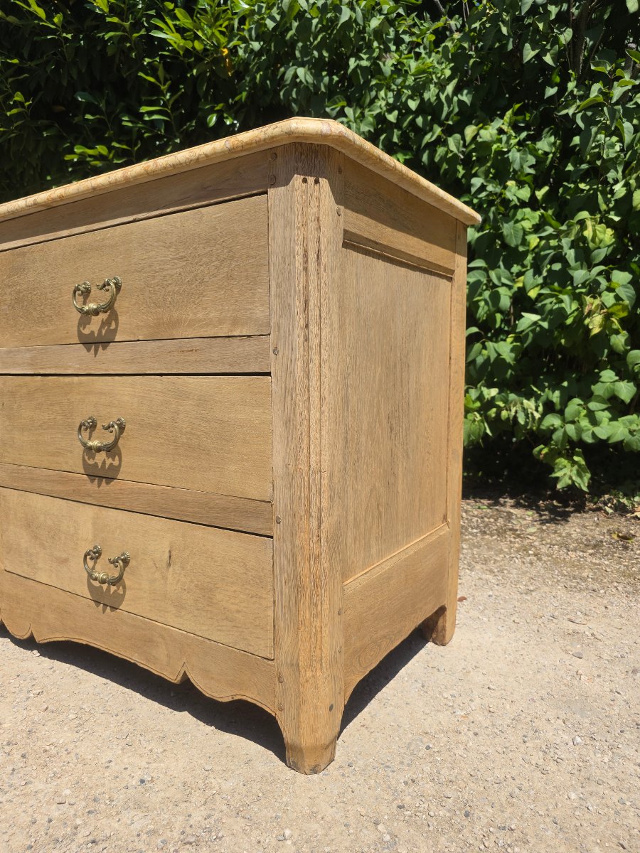 Commode pantalonnière en chêne blanchi -photo-4