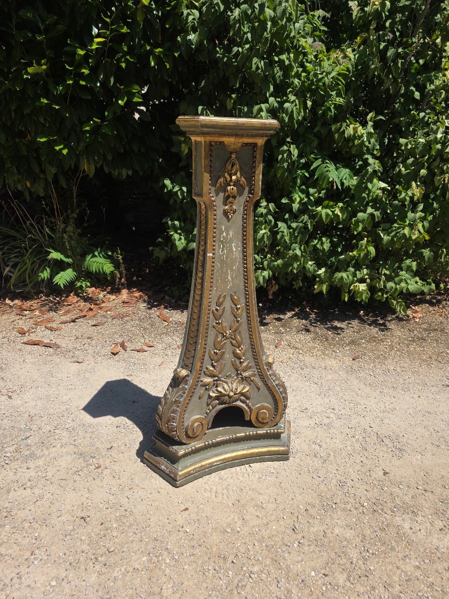 Sellette en bois Laqué et doré epoque napoléon III 