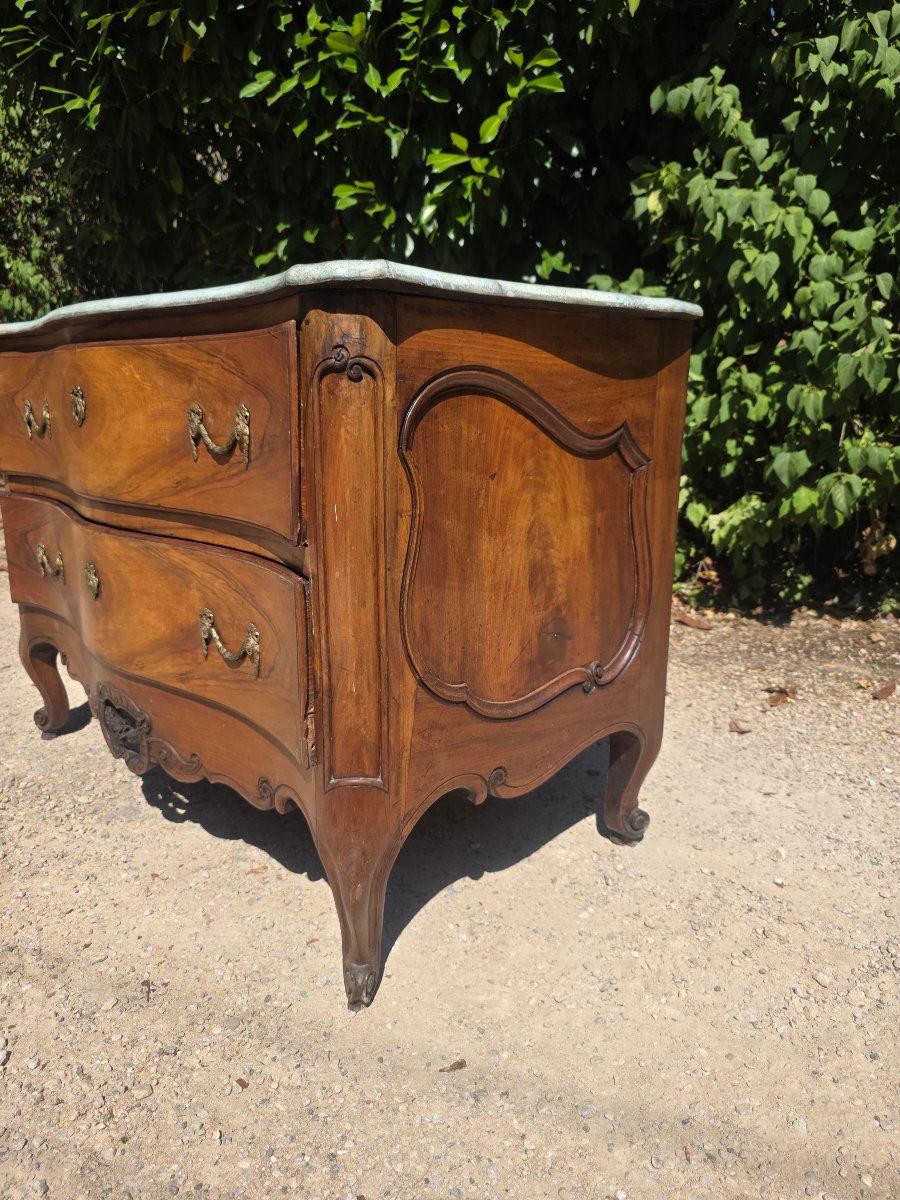 Louis XV-era Walnut Chest Of Drawers With A Hopping Top -photo-2