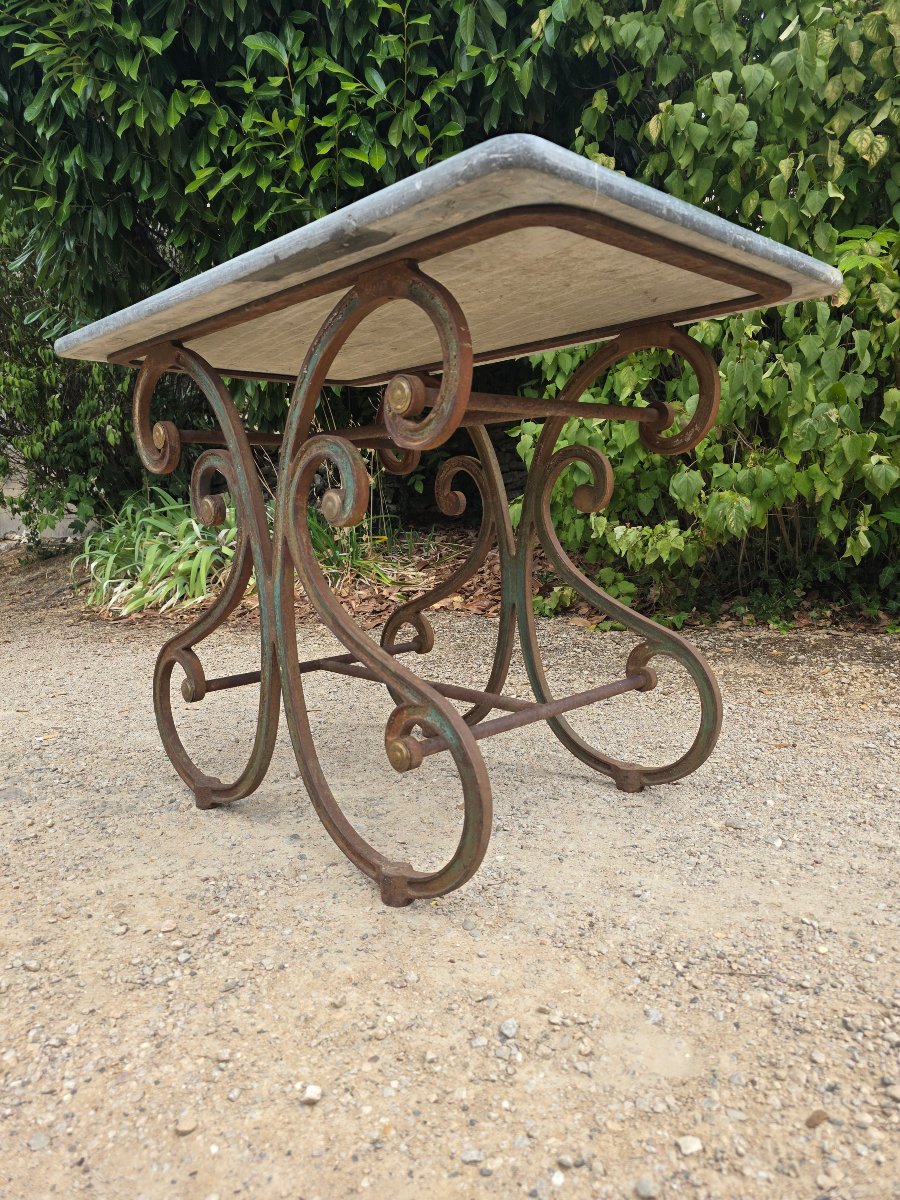 Table de pâtisserie en fonte , plateau marbre -photo-3