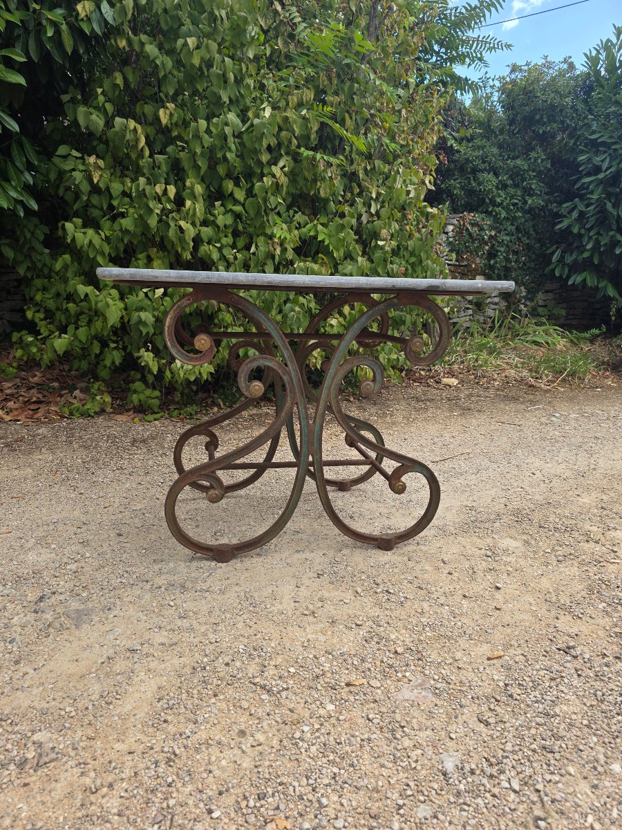 Table de pâtisserie en fonte , plateau marbre 