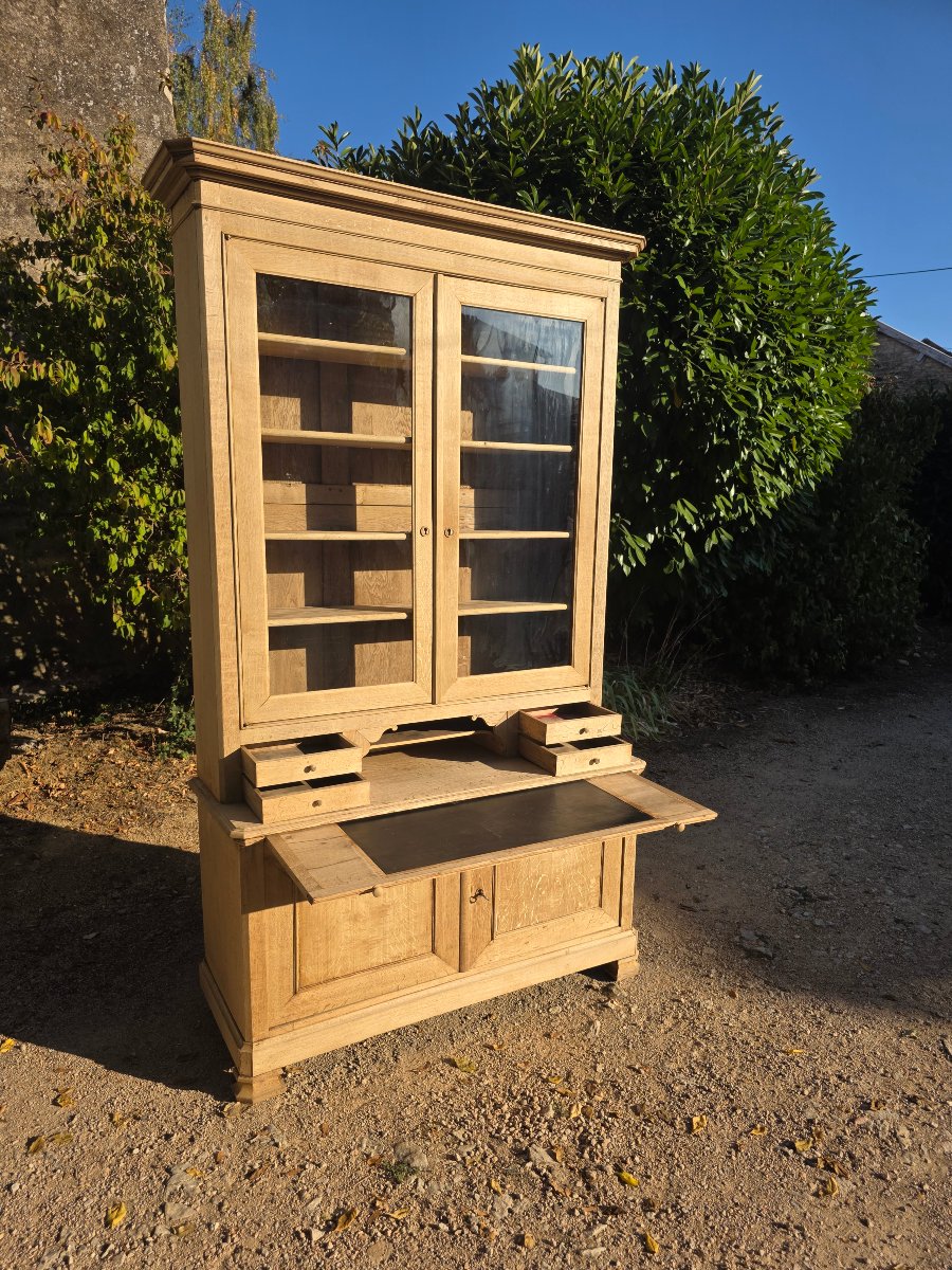Bleached Oak Bookcase, Circa 1900-photo-2