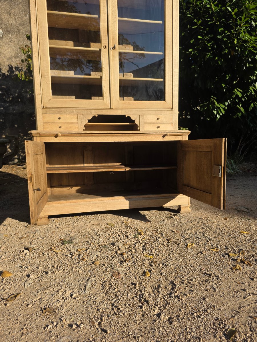 Bleached Oak Bookcase, Circa 1900-photo-3