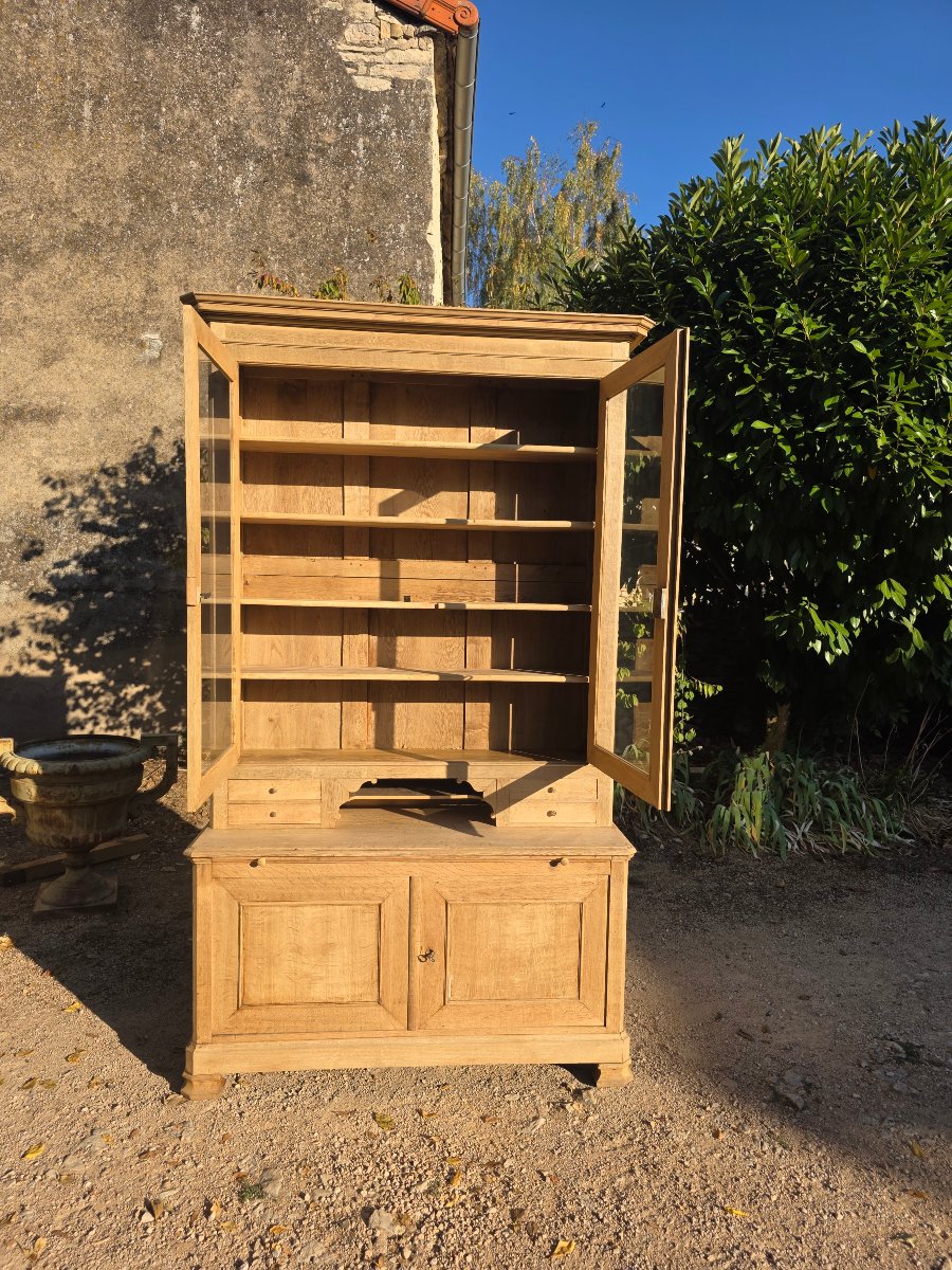 Bleached Oak Bookcase, Circa 1900-photo-4