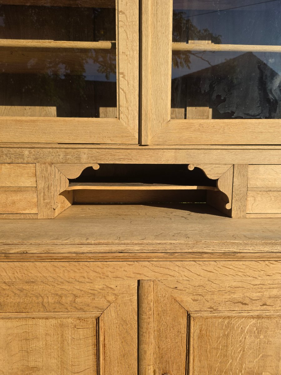 Bleached Oak Bookcase, Circa 1900-photo-4