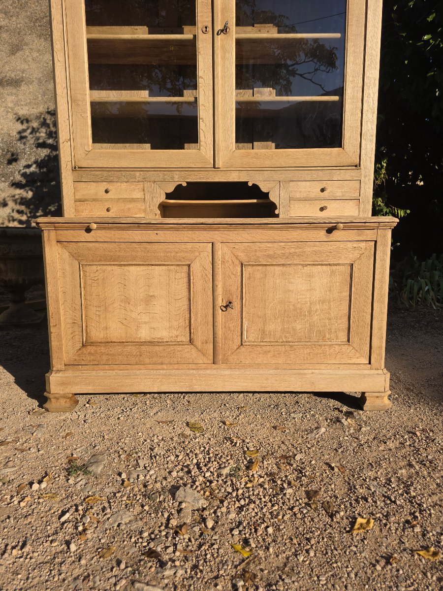 Bleached Oak Bookcase, Circa 1900-photo-5