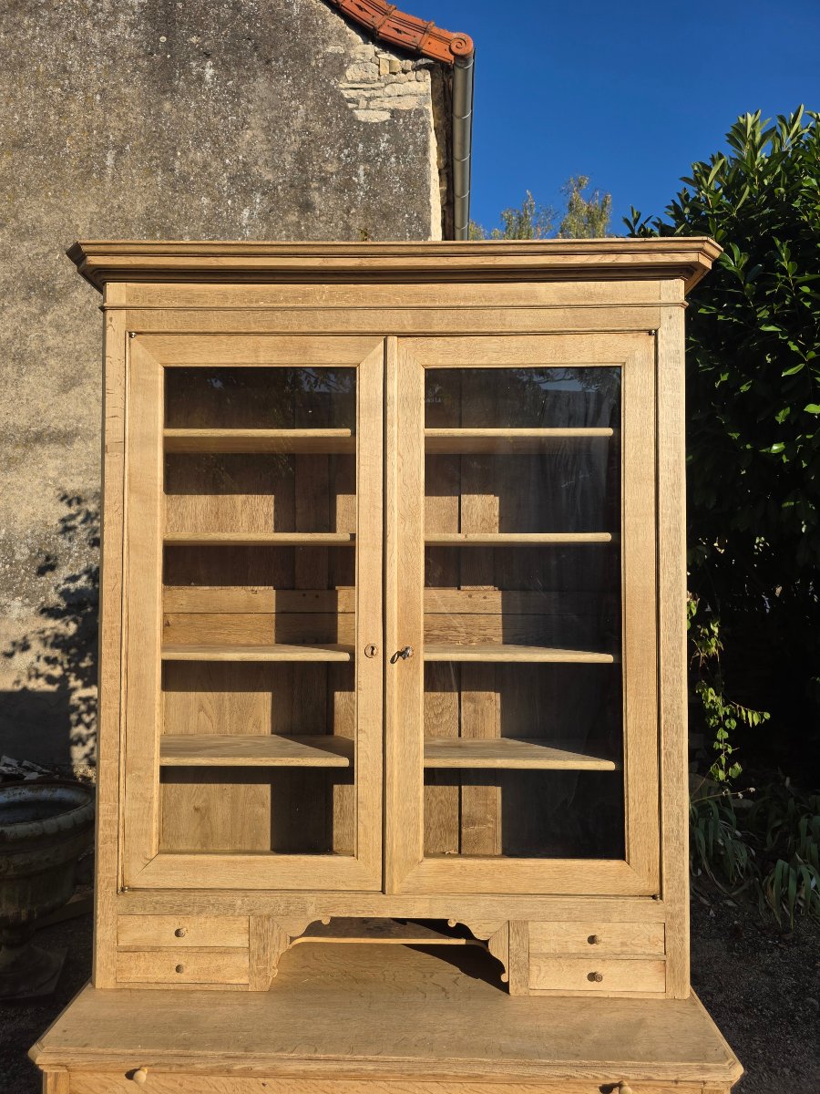 Bleached Oak Bookcase, Circa 1900-photo-6