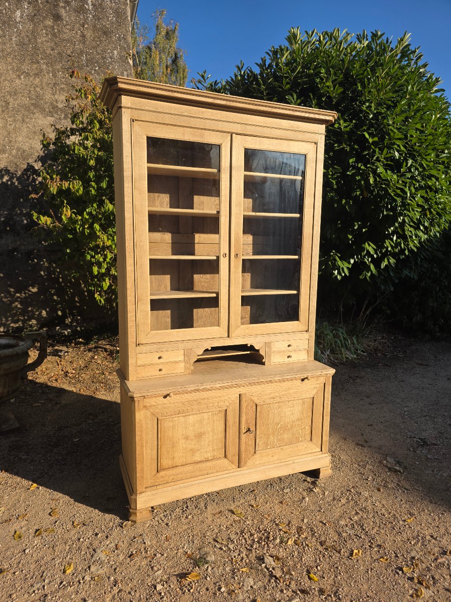 Bleached Oak Bookcase, Circa 1900