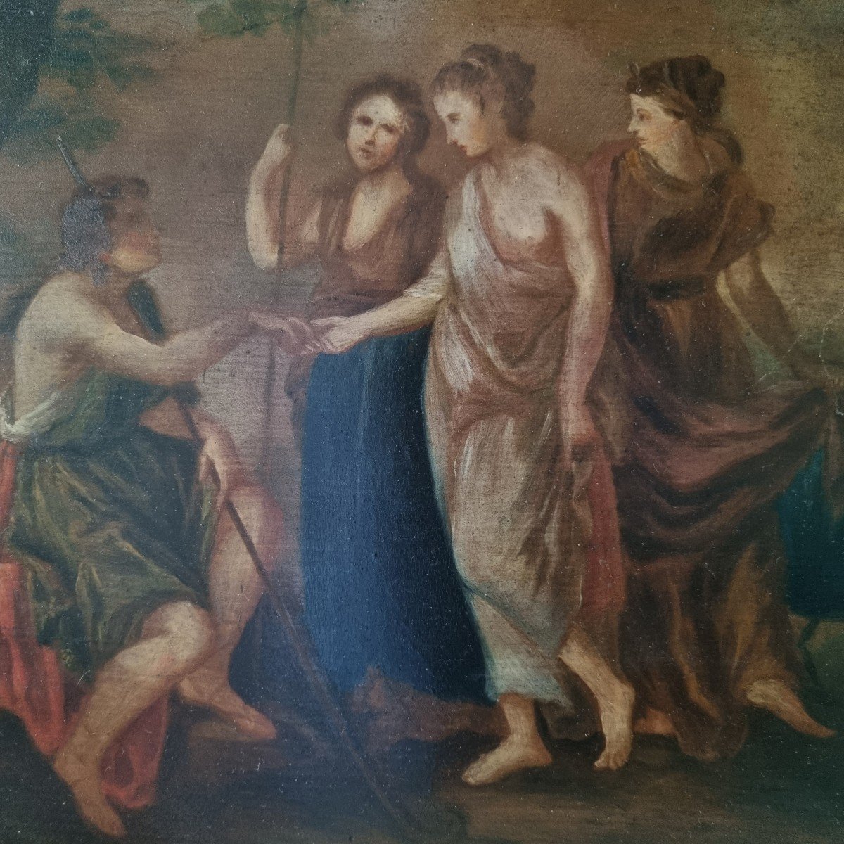 Late 18th Century, The Judgment Of Paris, Oil On Panel.-photo-4