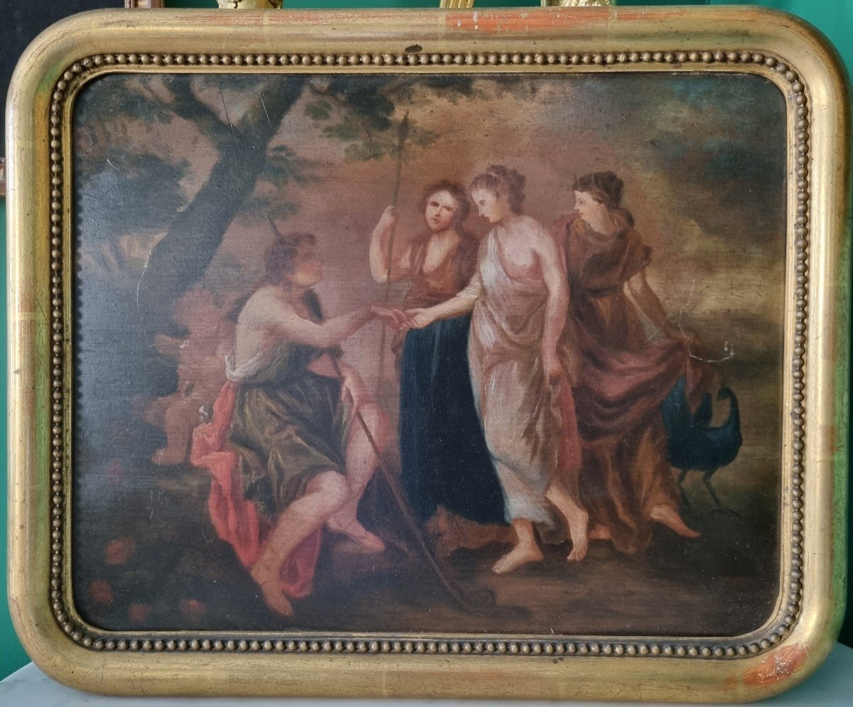 Late 18th Century, The Judgment Of Paris, Oil On Panel.