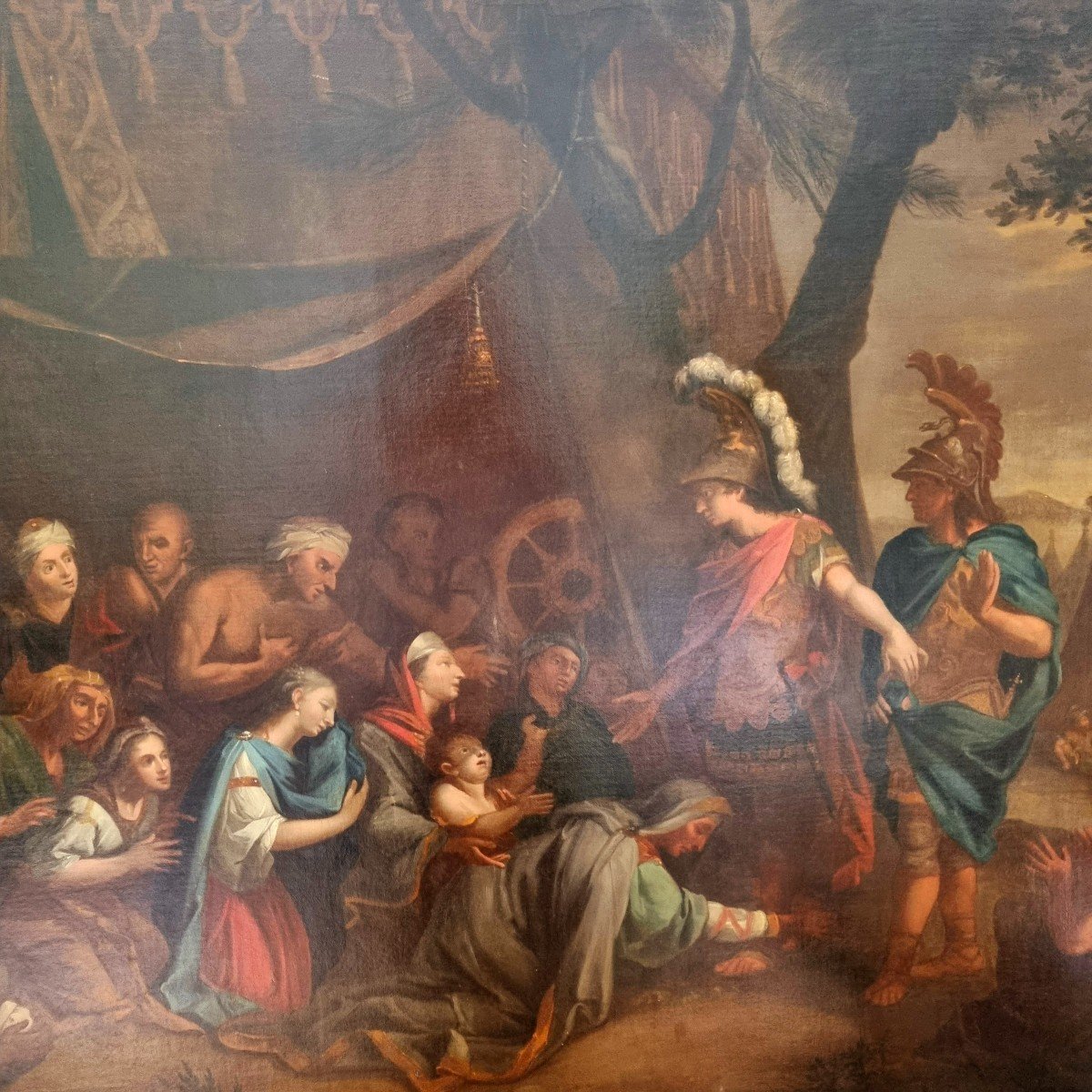 Alexander Under The Tent Of Darius, Large Hst From The 17th Century. Follower Of Charles Le Brun.-photo-3