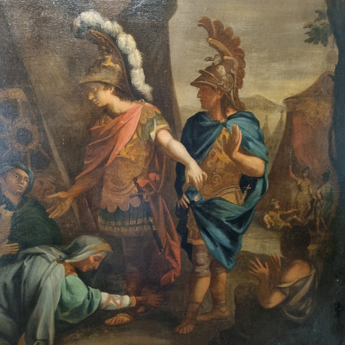 Alexander Under The Tent Of Darius, Large Hst From The 17th Century. Follower Of Charles Le Brun.-photo-4