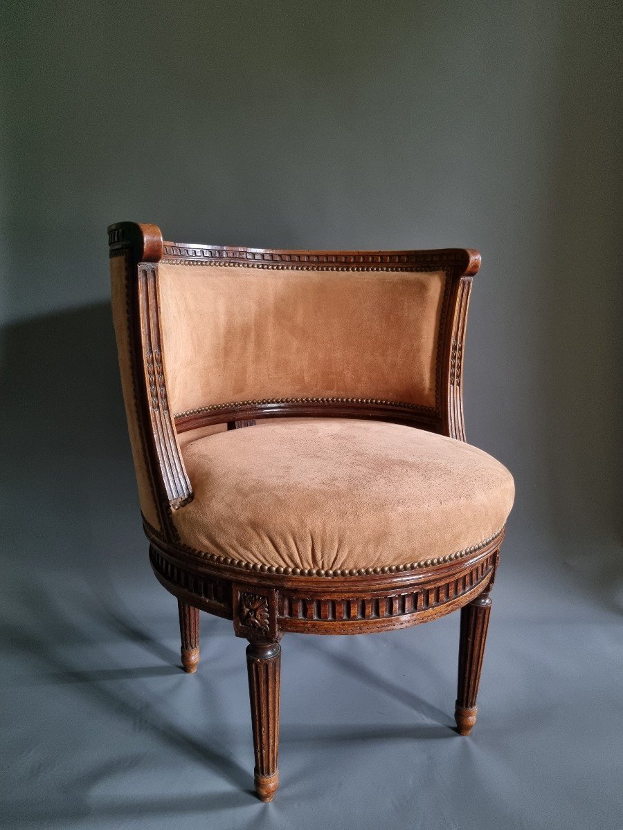 Canabas, Large Armchair In Revolving Hemicycle, Louis XVI Period. 