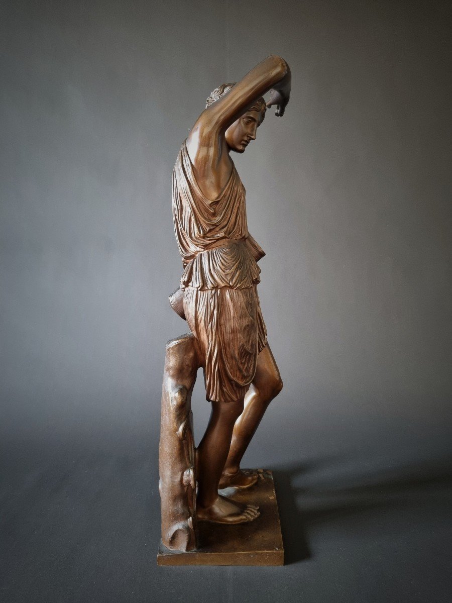 Large Bronze, Wounded Amazon, Barbedienne Cast.-photo-3