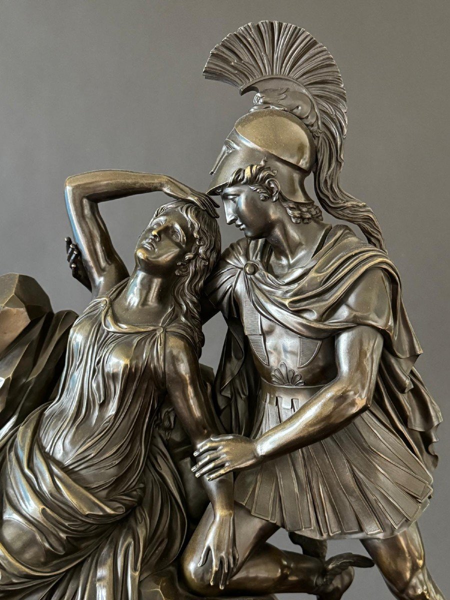 Thomire, Breakthrough Delivering Andromeda, Monumental Empire Period Pendulum. 85 Cm-photo-3