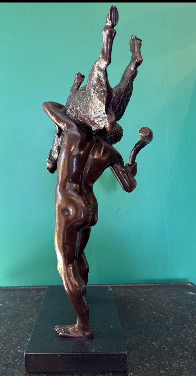 Rare Bronze : Hercule Et Le Sanglier d'Érymanthe, Giambologna. XIXeme siecle. -photo-5