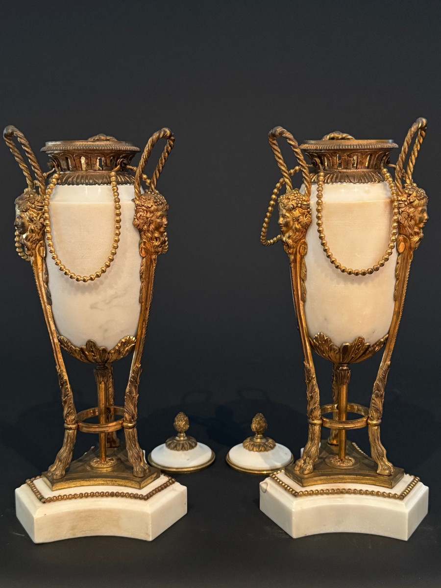 Pair Of Large Louis XVI Period Incense Burners. -photo-5