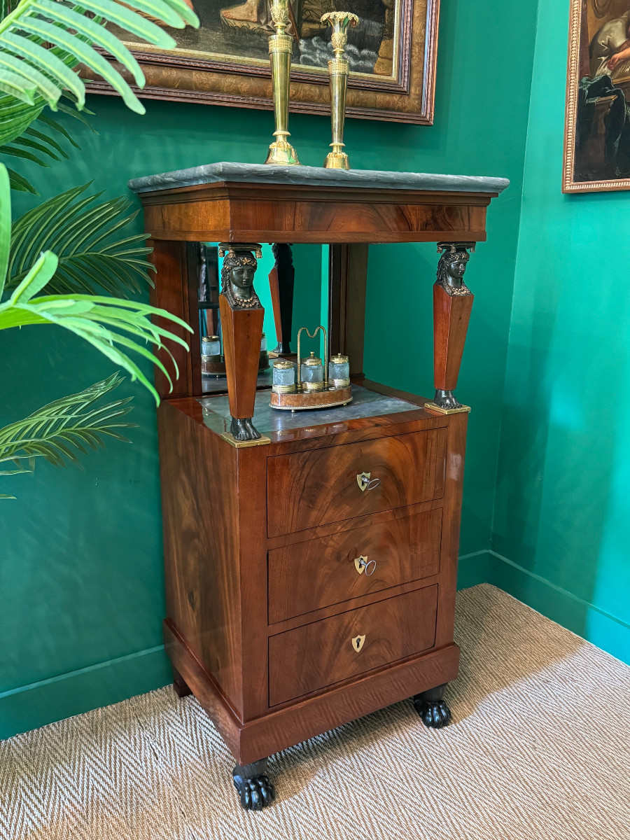 Rare Consulate Period Mahogany Barber's Chair – Early 19th Century-photo-6