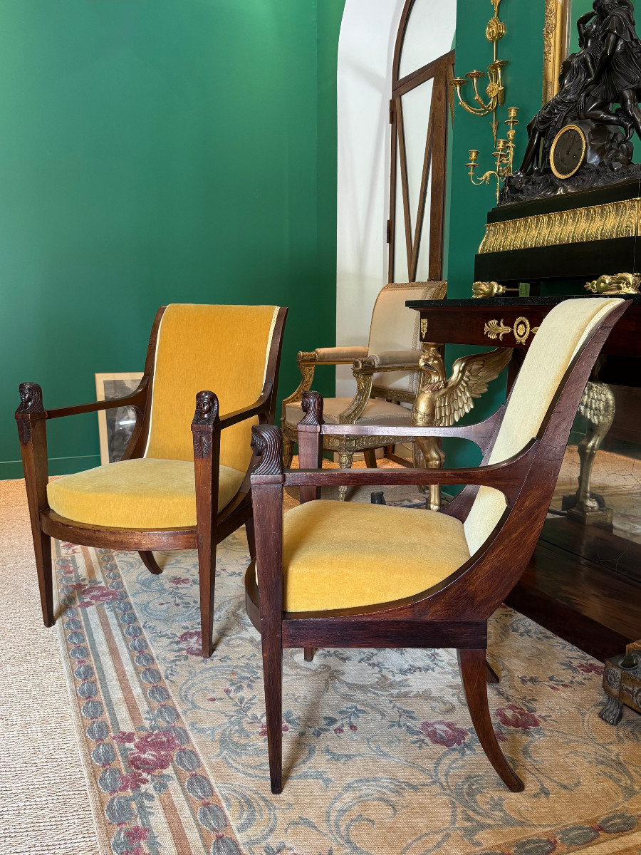 Pair Of Return From Egypt Armchairs, Consulate Period.-photo-2