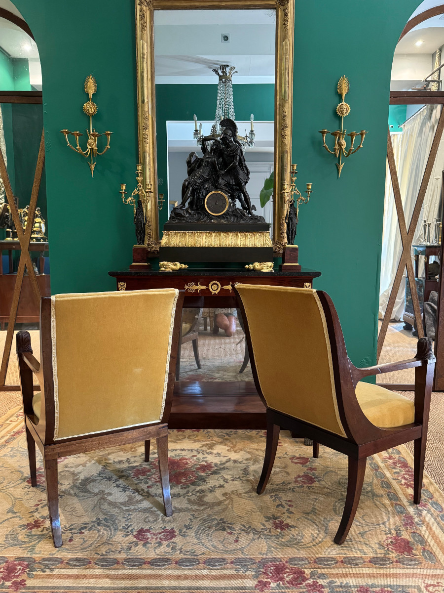 Pair Of Return From Egypt Armchairs, Consulate Period.-photo-4
