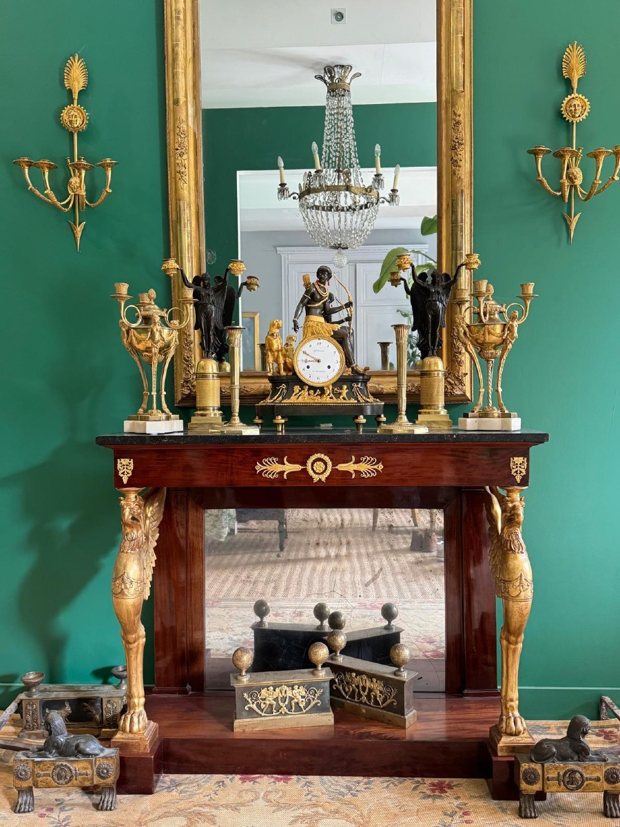 Claude Galle/Fontainebleau, paire de flambeaux d'époque Empire. -photo-7