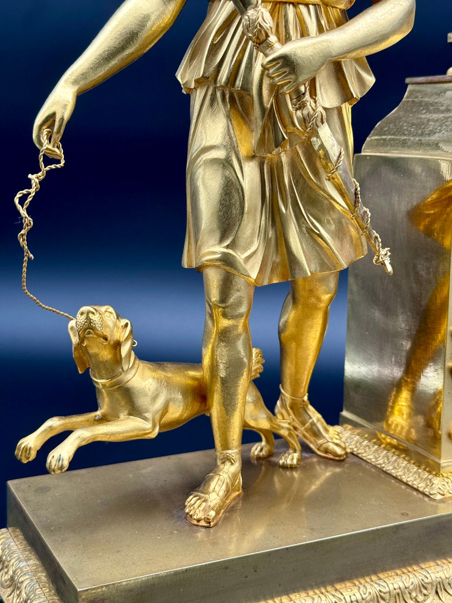 Empire Period Clock Signed Galle, Diane Chasseresse-photo-2