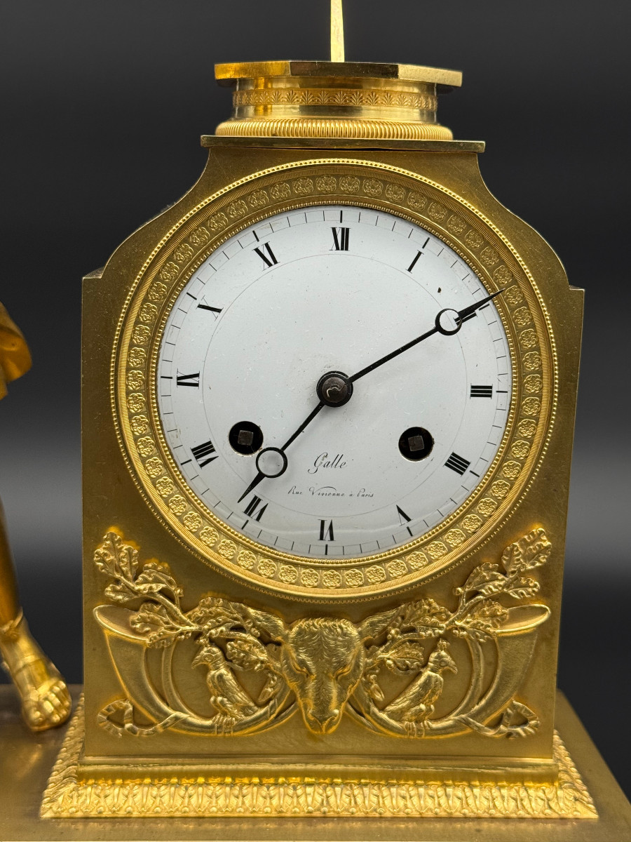 Empire Period Clock Signed Galle, Diane Chasseresse-photo-3