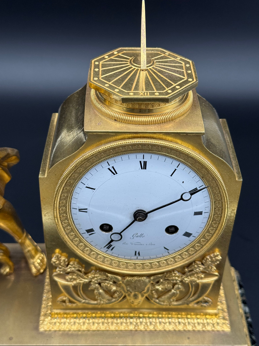 Empire Period Clock Signed Galle, Diane Chasseresse-photo-5