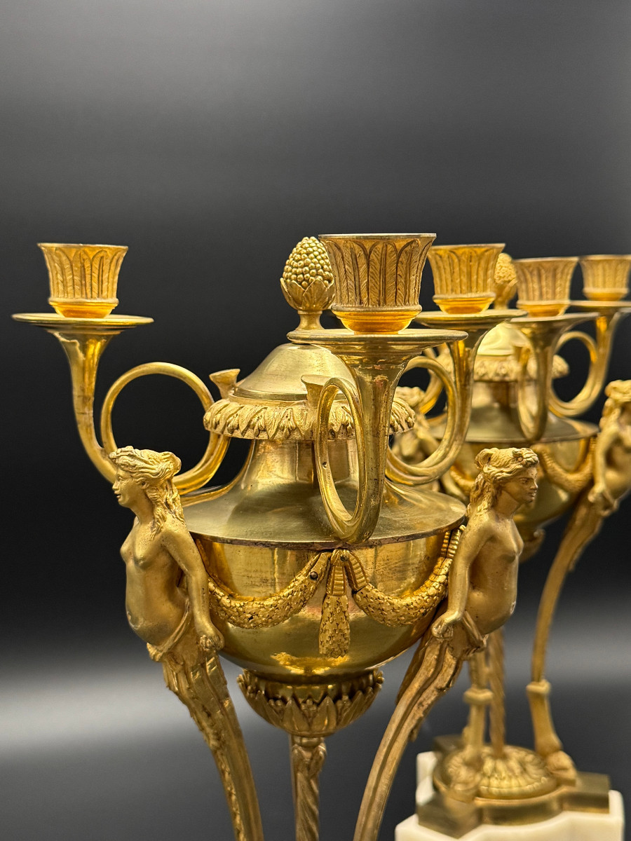 Rare Pair Of Athenian-style Candelabra, Late 18th Century.-photo-1