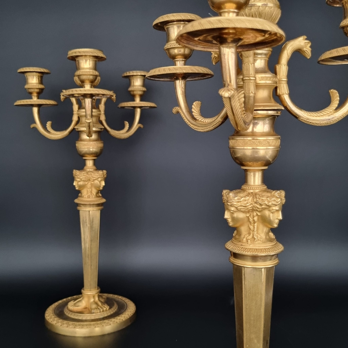 Claude Galle, Pair Of Candelabra From The Empire-consulate Period.-photo-5