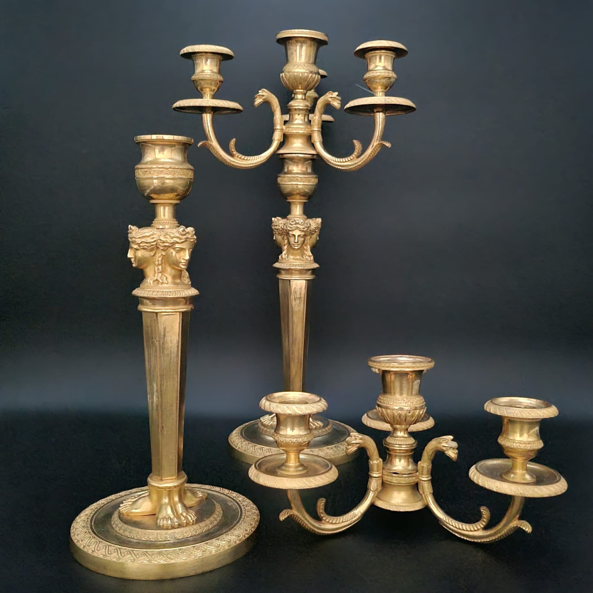 Claude Galle, Pair Of Candelabra From The Empire-consulate Period.-photo-6