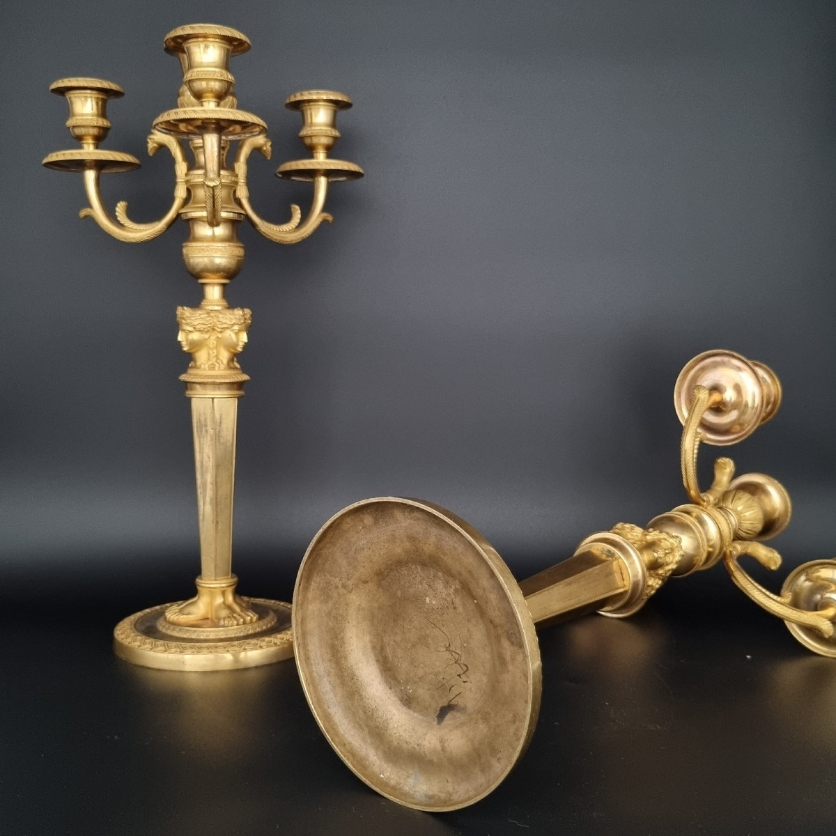 Claude Galle, Pair Of Candelabra From The Empire-consulate Period.-photo-7
