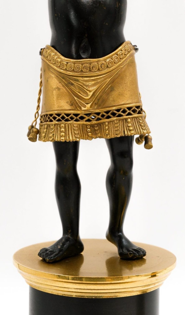 Deverberie, Pair Of Candelabra "to The Good Savages", Directory-consulate Period. -photo-3