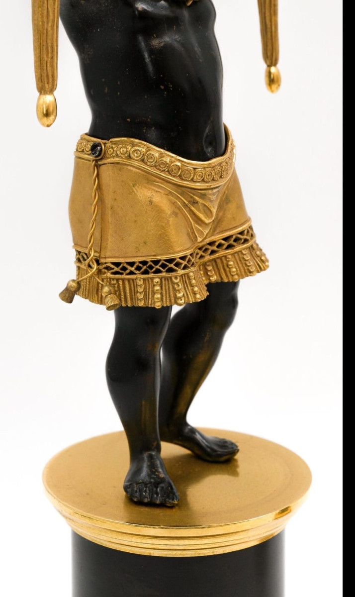 Deverberie, Pair Of Candelabra "to The Good Savages", Directory-consulate Period. -photo-4