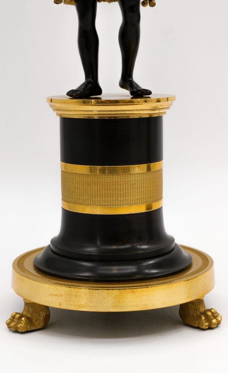 Deverberie, Pair Of Candelabra "to The Good Savages", Directory-consulate Period. -photo-6