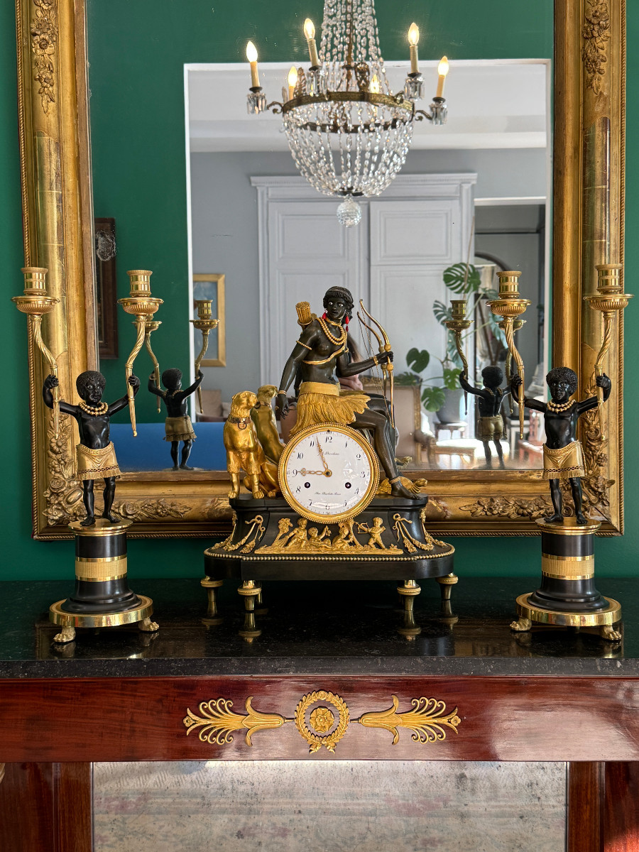 Deverberie, Pair Of Candelabra "to The Good Savages", Directory-consulate Period. -photo-8