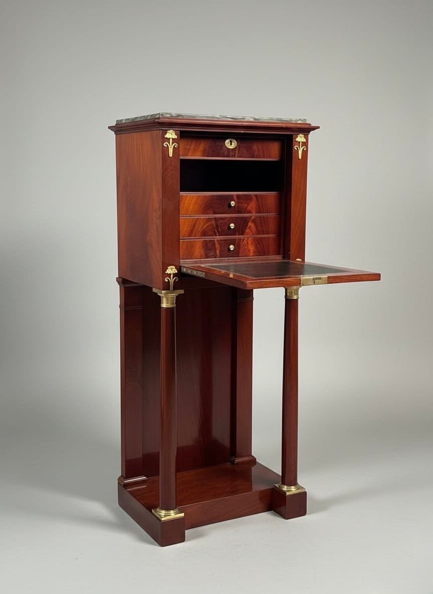 Bernard Molitor, secrétaire de dame en cabinet, d’époque Empire.-photo-1