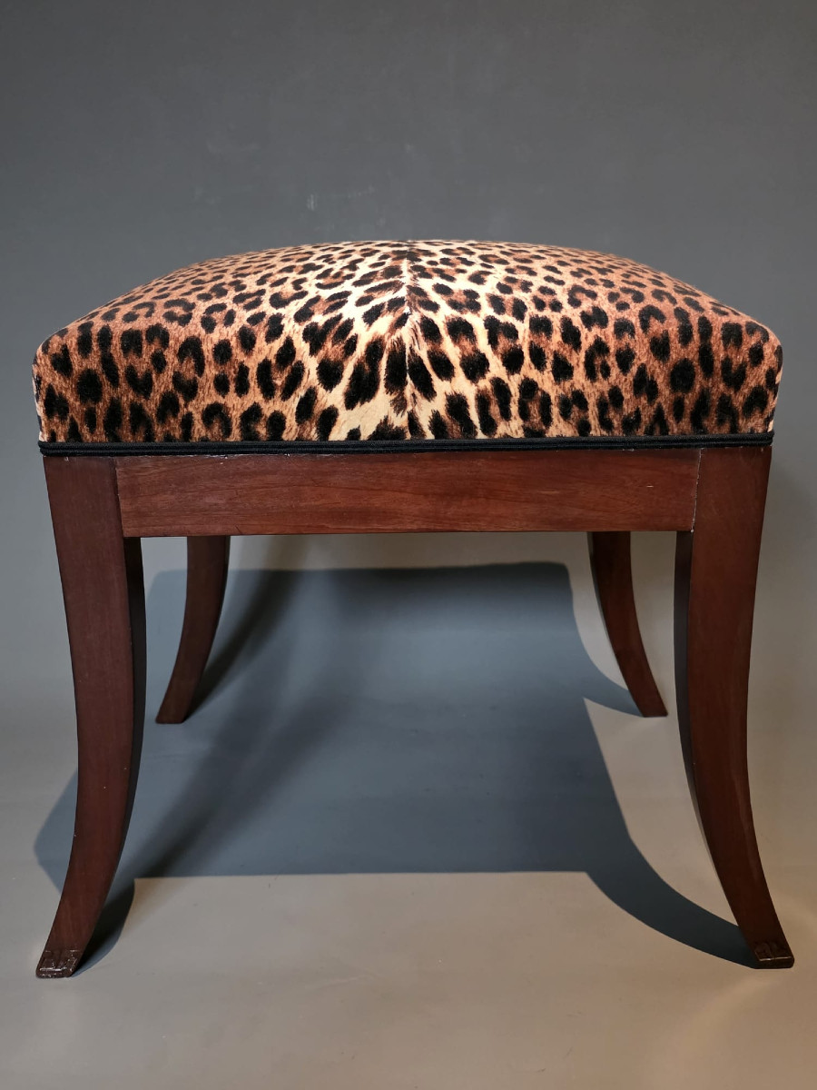 Jacob Frères Rue Meslée,  tabouret estampillé d’époque Consulat.-photo-3