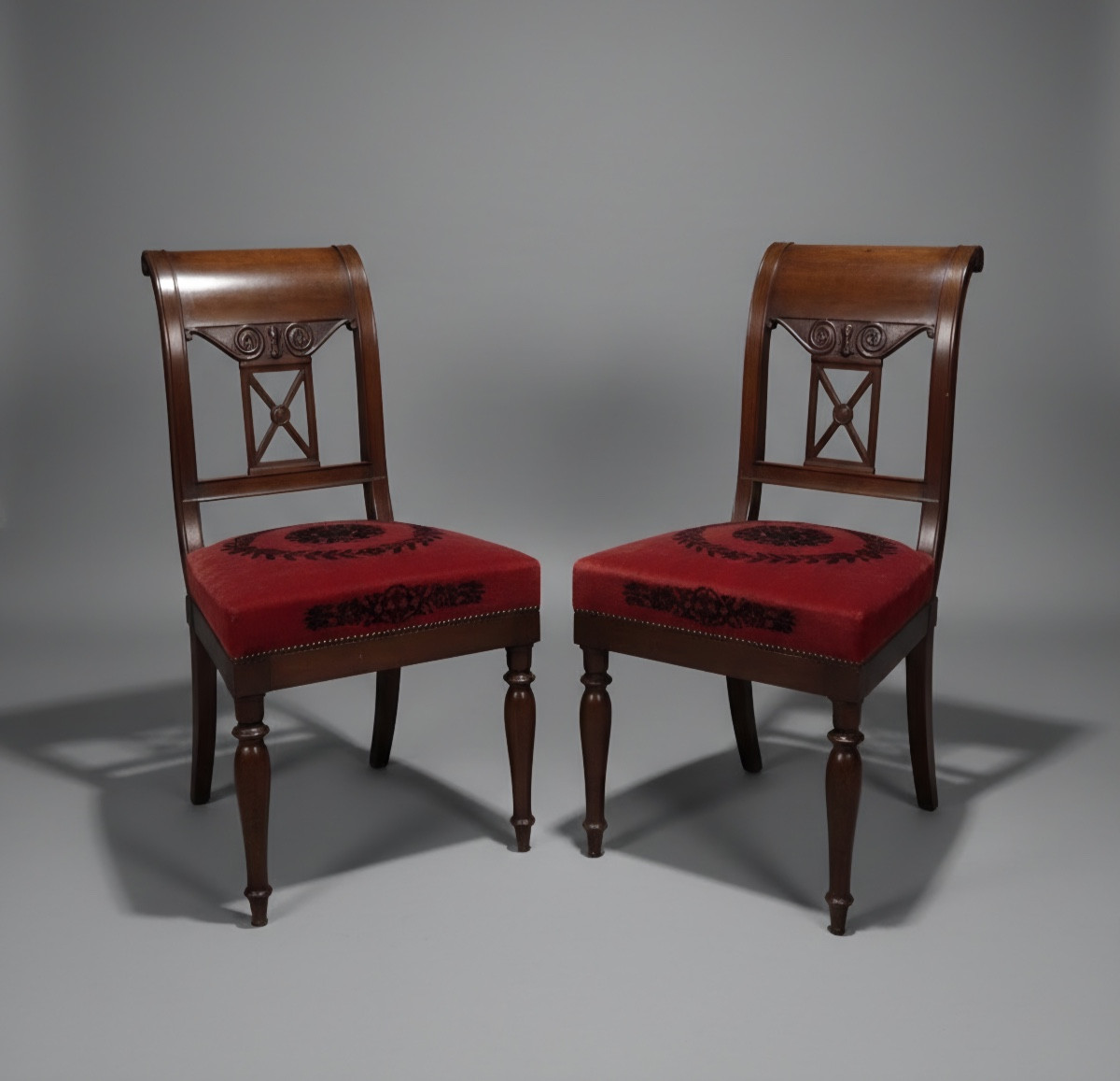  Jacob Frères, paire de chaises estampillées, époque Consulat.-photo-3