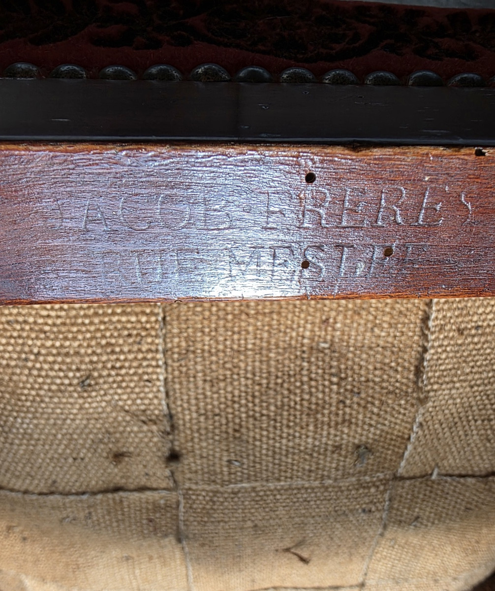  Jacob Frères, paire de chaises estampillées, époque Consulat.-photo-5