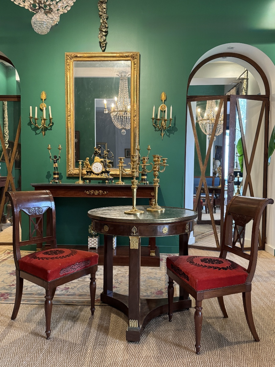  Jacob Frères, paire de chaises estampillées, époque Consulat.-photo-6