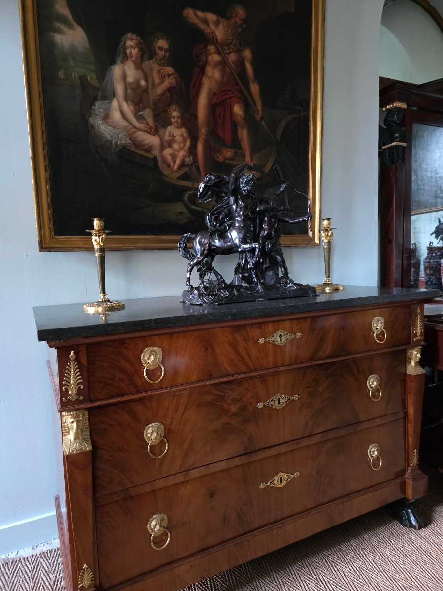 L'Éducation d'Achille, Grand Groupe en Bronze, XIXème.-photo-6