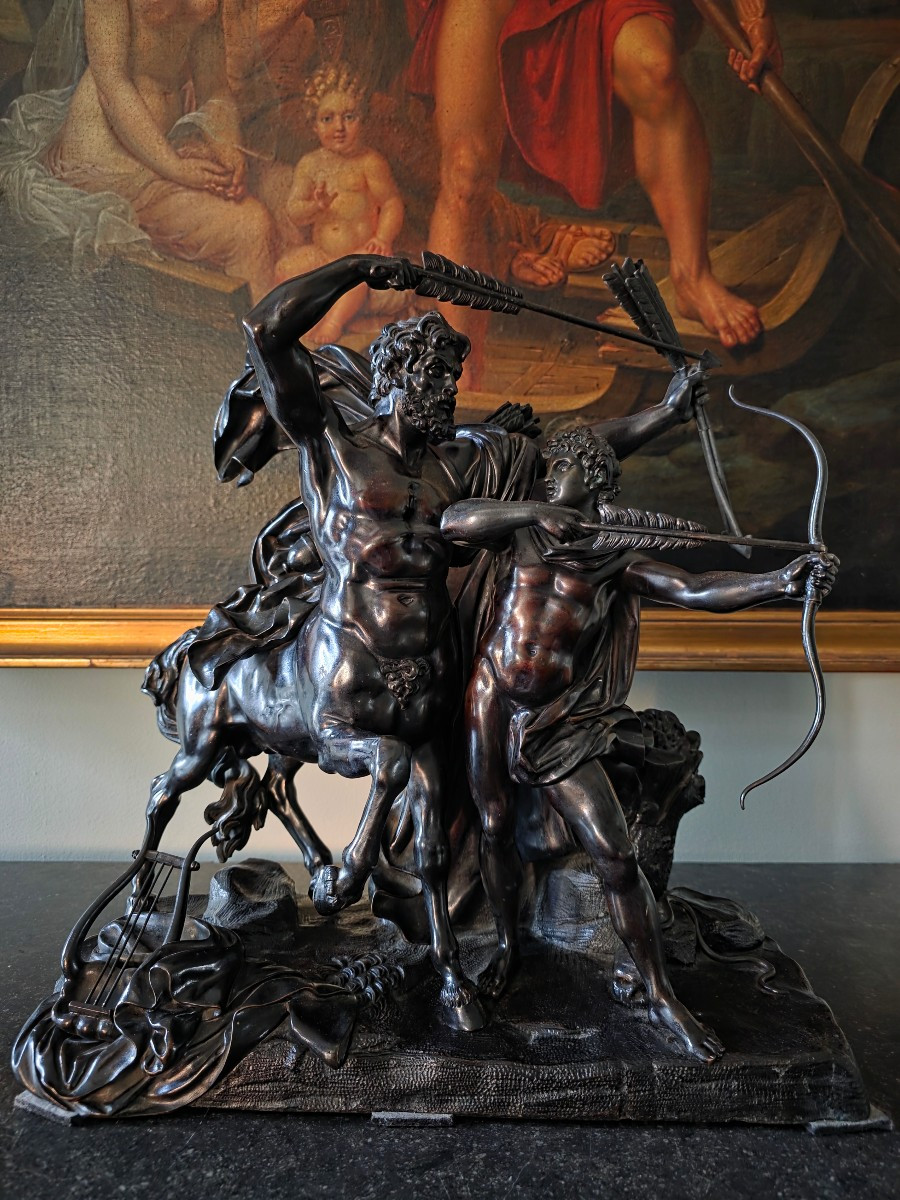 L'Éducation d'Achille, Grand Groupe en Bronze, XIXème.