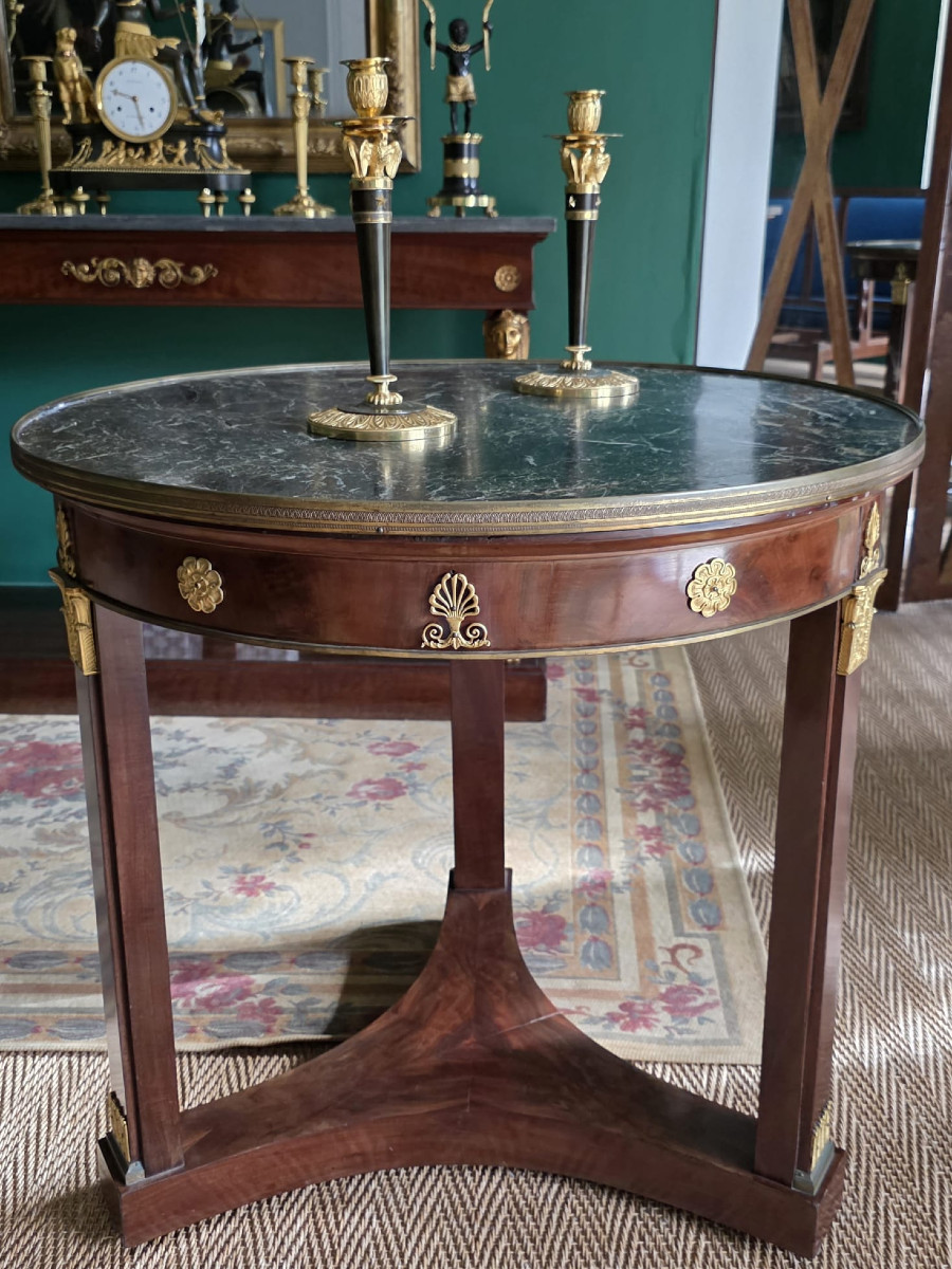 P.MARCION, Guéridon estampillé d'époque Empire-Consulat. -photo-2